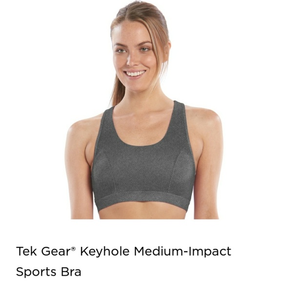 Tek Gear Key Hole Med-Impact Sports Bra Size LG - Picture 1 of 7